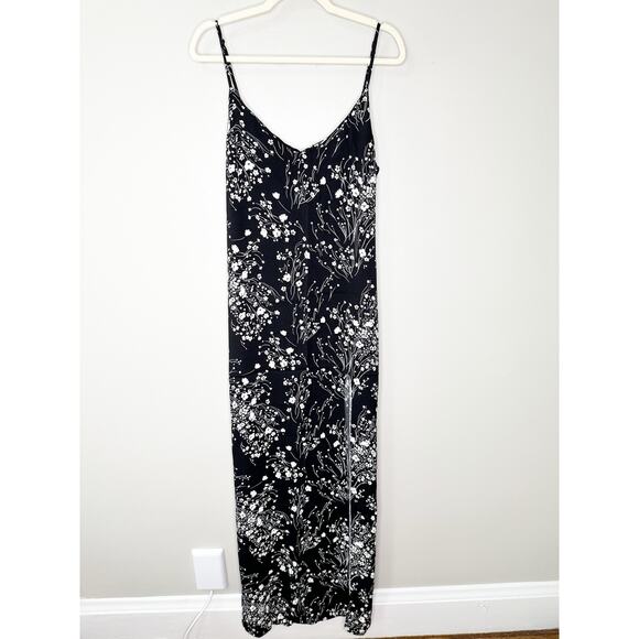 Reformation Womens Harlowe Maxi Dress Floral-Print Crepe V-Neck Black Size 10 - Picture 3 of 9